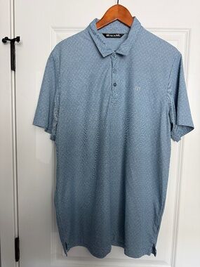 Travis Mathew Short-Sleeved Polo, Light Blue, XL
